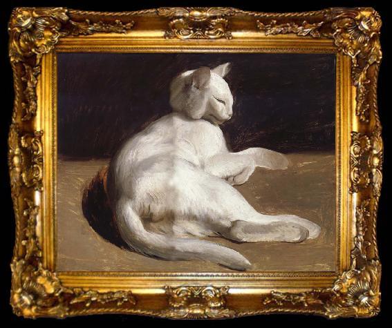framed  Theodore Gericault The White Cat, ta009-2